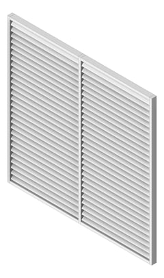 3D Shaded Image of SolarShading Elliptical Louvreclad WindsorSeries Horizontal