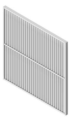 3D Shaded Image of SolarShading Elliptical Louvreclad WindsorSeries Vertical