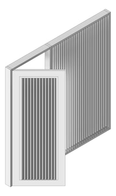 3D Shaded Image of Door LouvredSwing Louvreclad AlturaSeries Vertical