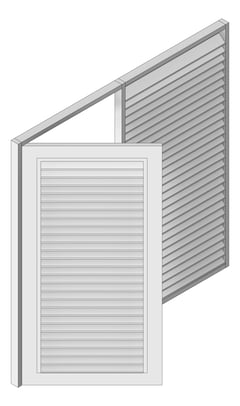 3D Shaded Image of Door LouvredSwing Louvreclad CascadeSeries