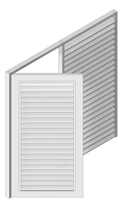 3D Shaded Image of Door LouvredSwing Louvreclad DeltaSeries Horizontal