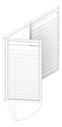3D Documentation Image of Door LouvredSwing Louvreclad HudsonSeries 100 Horizontal