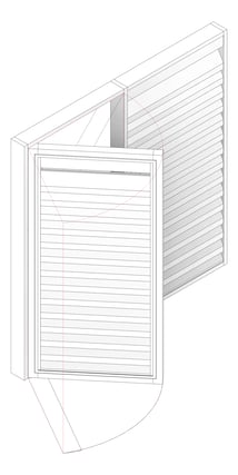 3D Documentation Image of Door LouvredSwing Louvreclad HudsonSeries 200Chevron Horizontal