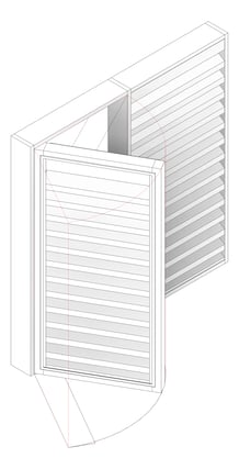 3D Documentation Image of Door LouvredSwing Louvreclad HudsonSeries 300 Horizontal