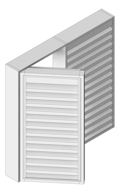 3D Shaded Image of Door LouvredSwing Louvreclad HudsonSeries 400 Horizontal