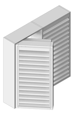 3D Shaded Image of Door LouvredSwing Louvreclad HudsonSeries 600 Horizontal