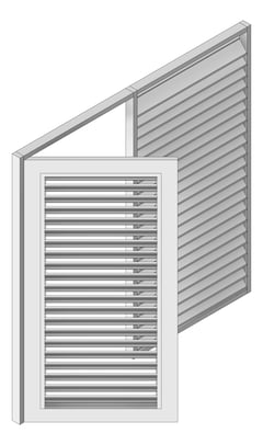 3D Shaded Image of Door LouvredSwing Louvreclad JupiterSeries