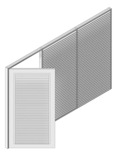3D Shaded Image of Door LouvredSwing Louvreclad KensingtonSeries Horizontal