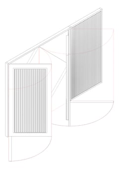 3D Documentation Image of Door LouvredSwing Louvreclad KensingtonSeries Vertical