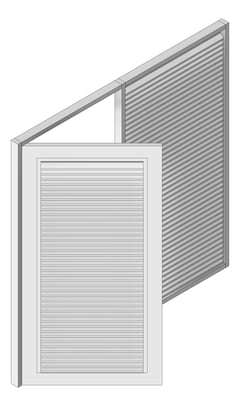 3D Shaded Image of Door LouvredSwing Louvreclad NeptuneSeries Horizontal