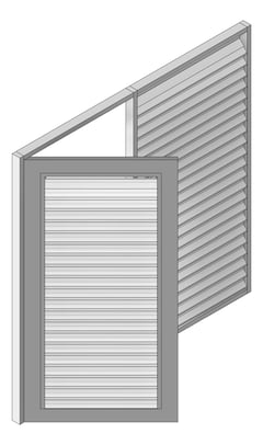 3D Shaded Image of Door LouvredSwing Louvreclad NexusSeries