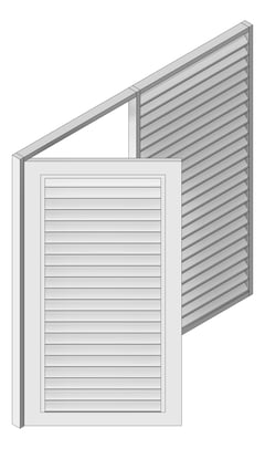 3D Shaded Image of Door LouvredSwing Louvreclad VarsitySeries