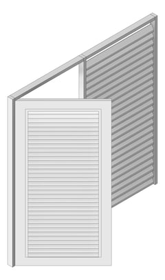 3D Shaded Image of Door LouvredSwing Louvreclad VulcanSeries