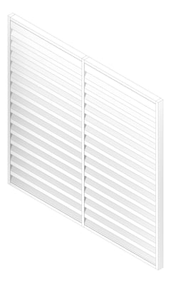 3D Documentation Image of Louvres Acoustic Louvreclad HudsonSeries 100 Horizontal
