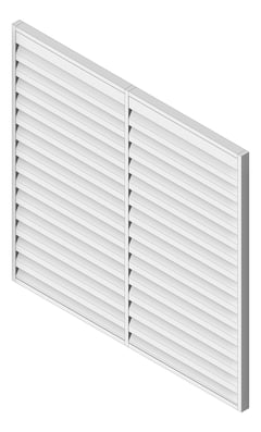 3D Shaded Image of Louvres Acoustic Louvreclad HudsonSeries 100 Horizontal