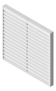 3D Shaded Image of Louvres Acoustic Louvreclad HudsonSeries 200Chevron Horizontal