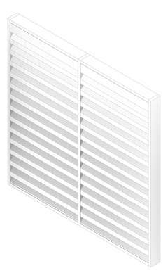 3D Documentation Image of Louvres Acoustic Louvreclad HudsonSeries 200 Horizontal