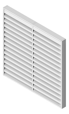 3D Shaded Image of Louvres Acoustic Louvreclad HudsonSeries 200 Horizontal