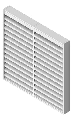 3D Shaded Image of Louvres Acoustic Louvreclad HudsonSeries 300 Horizontal