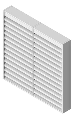 3D Shaded Image of Louvres Acoustic Louvreclad HudsonSeries 400 Horizontal