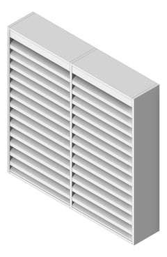 3D Shaded Image of Louvres Acoustic Louvreclad HudsonSeries 600 Horizontal