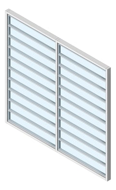 3D Shaded Image of Louvres AirflowOperable Louvreclad GlacierSeries