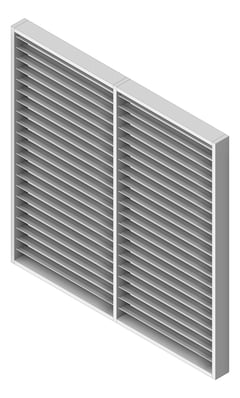 3D Shaded Image of Louvres Airflow Louvreclad AxisSeries