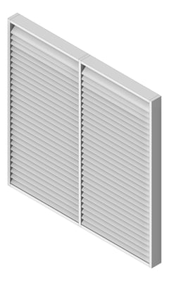 3D Shaded Image of Louvres Airflow Louvreclad CascadeSeries TwoStage