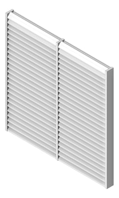 3D Shaded Image of Louvres Airflow Louvreclad DeltaSeries TwoStage