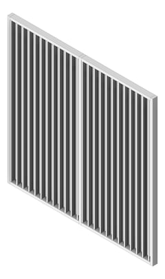 3D Shaded Image of Louvres Airflow Louvreclad DeltaSeries Vertical