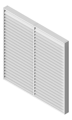 3D Shaded Image of Louvres Airflow Louvreclad JupiterSeries TwoStage