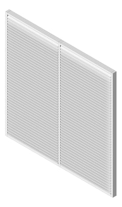 3D Shaded Image of Louvres Airflow Louvreclad KensingtonSeries Horizontal