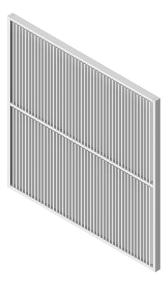 3D Shaded Image of Louvres Airflow Louvreclad KensingtonSeries Vertical