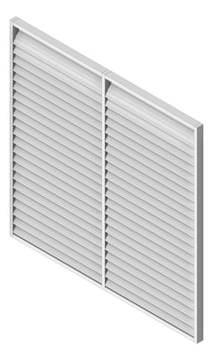 3D Shaded Image of Louvres Airflow Louvreclad NexusSeries Drainable