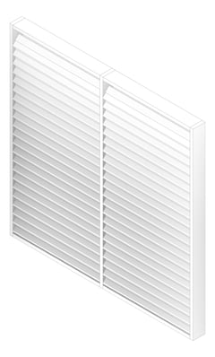 3D Documentation Image of Louvres Airflow Louvreclad NexusSeries TwoStage