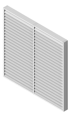 3D Shaded Image of Louvres Airflow Louvreclad VarsitySeries TwoStage