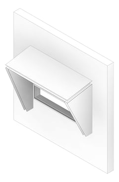 3D Documentation Image of SolarShading Modular Louvreclad AscotSeries WindowHood