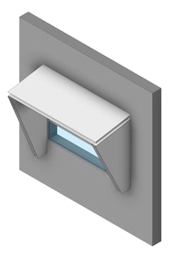 3D Shaded Image of SolarShading Modular Louvreclad AscotSeries WindowHood