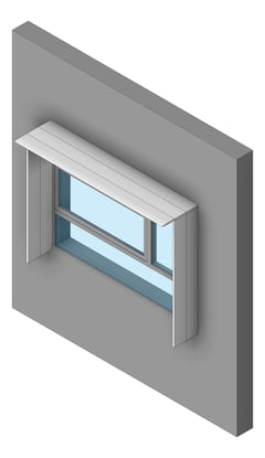 3D Shaded Image of SolarShading Modular Louvreclad ScarboroughSeries WindowHood