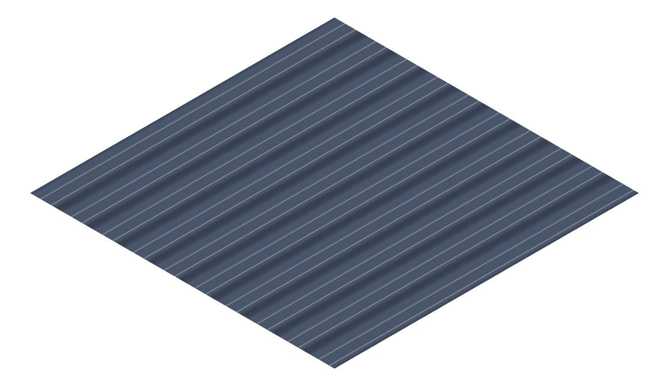 3D Presentation Image of Aluminium SheetCladding Lysaght Permalite VRib EternalBlue