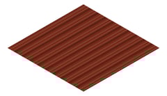 3D Presentation Image of Aluminium SheetCladding Lysaght Permalite VRib HeritageRed