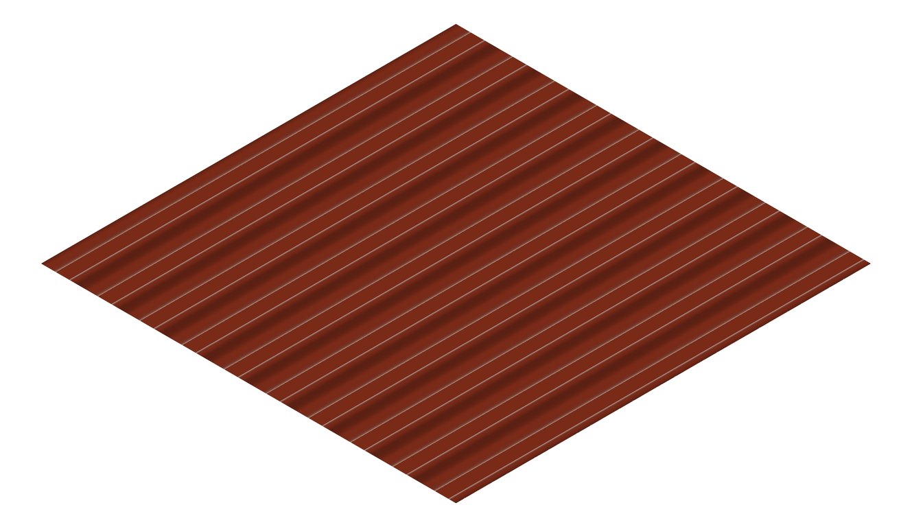3D Presentation Image of Aluminium SheetCladding Lysaght Permalite VRib HeritageRed