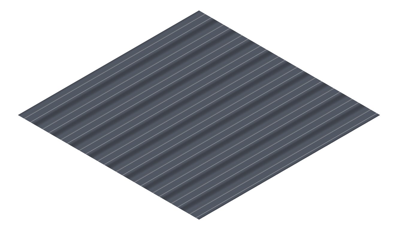 3D Presentation Image of Aluminium SheetCladding Lysaght Permalite VRib IronGrey
