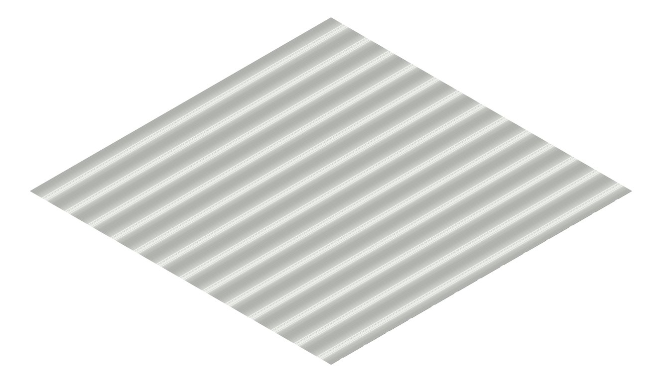 3D Presentation Image of Aluminium SheetCladding Lysaght Permalite Waveline GullGrey
