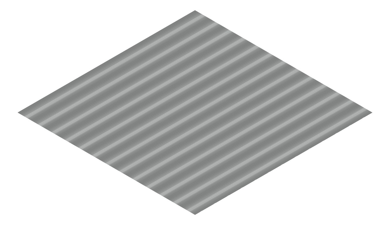 3D Presentation Image of Aluminium SheetCladding Lysaght Permalite Waveline MoonShadow