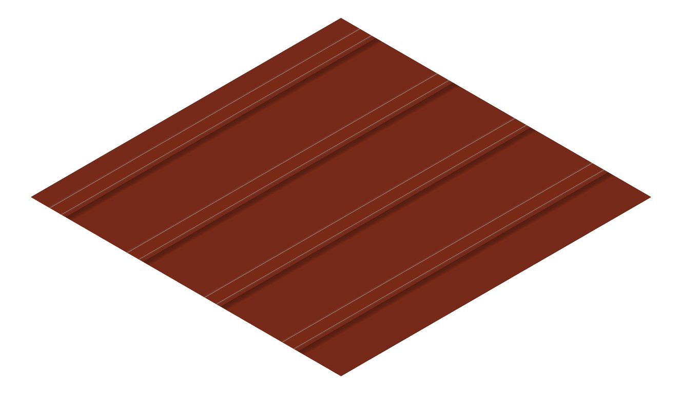 3D Presentation Image of Metal SheetCladding Lysaght FlatDek ManorRed