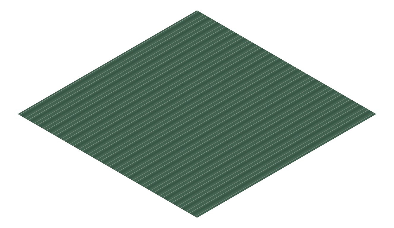 3D Presentation Image of Metal SheetCladding Lysaght PanelRib CottageGreen