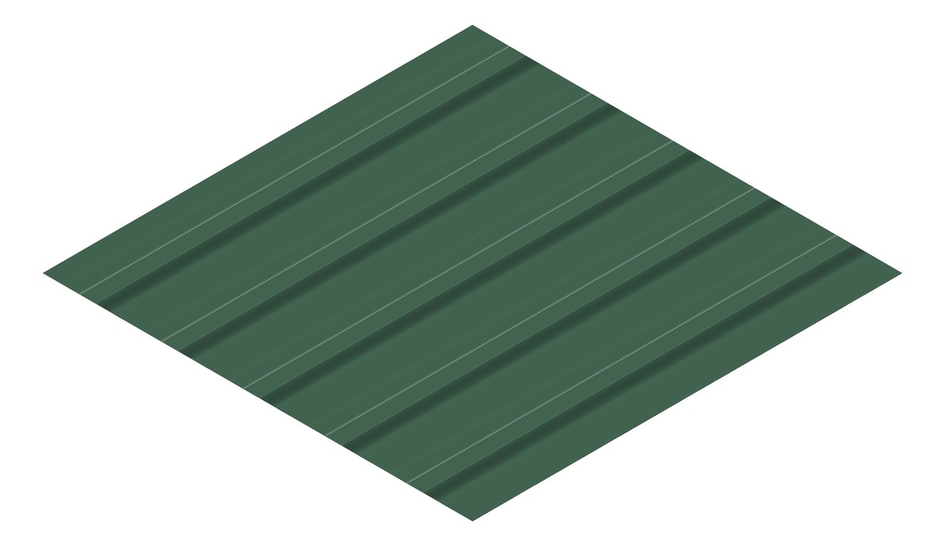 3D Presentation Image of Metal SheetCladding Lysaght TrimDek NT CottageGreen