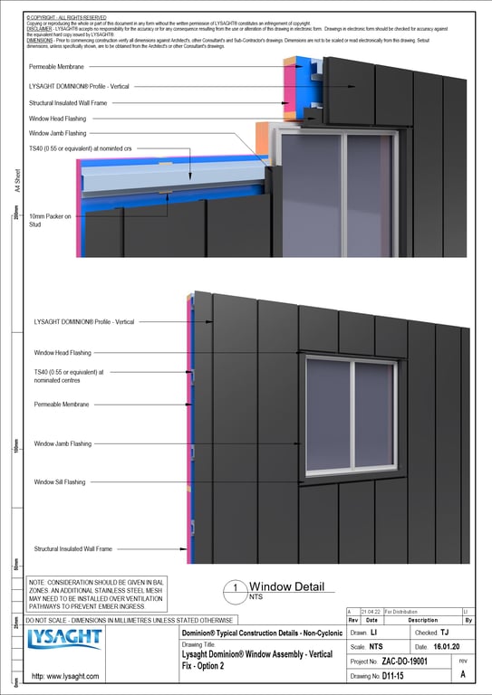 Navigate to D11-15 - Lysaght Dominion® Window Assembly - Vertical Fix - Option 2