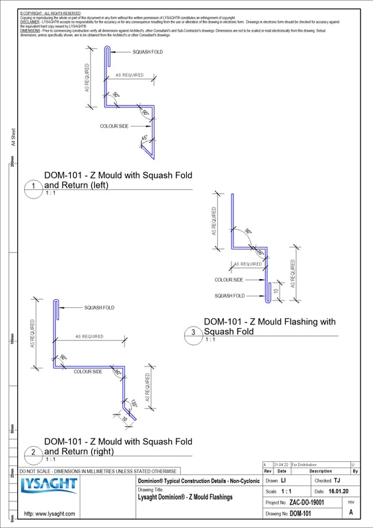 Navigate to DOM-101 - Lysaght Dominion® - Z Mould Flashings